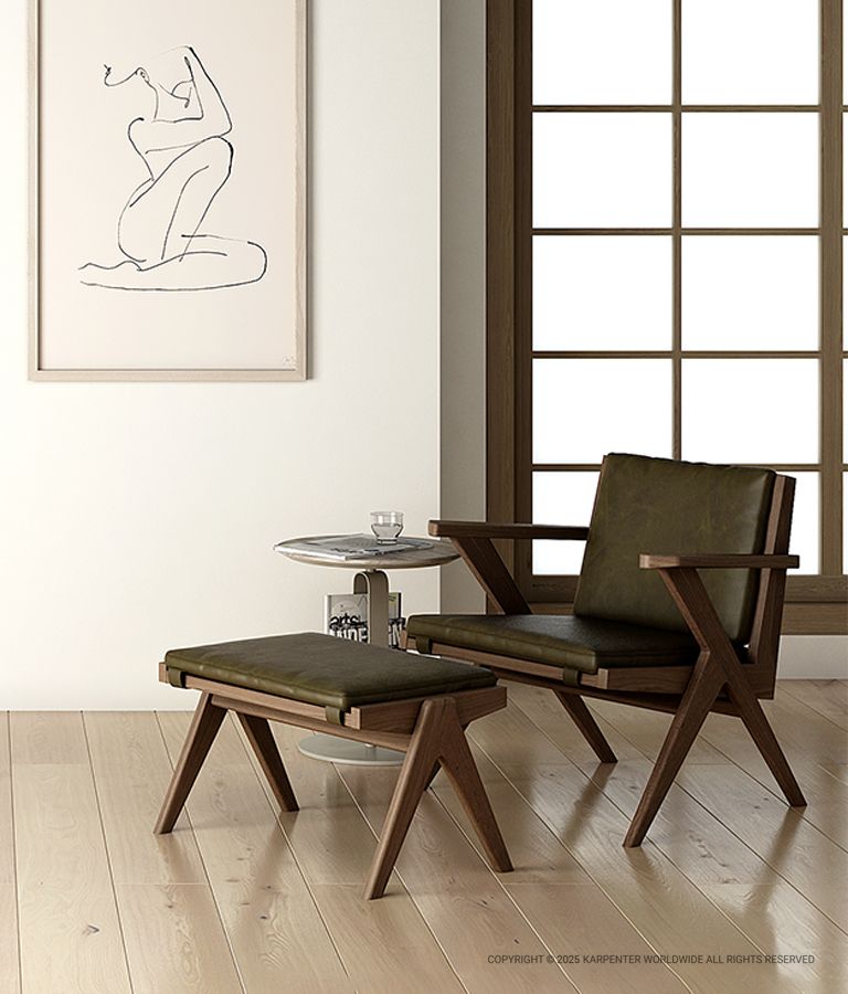 TRIBUTE Ottoman w/ Leather