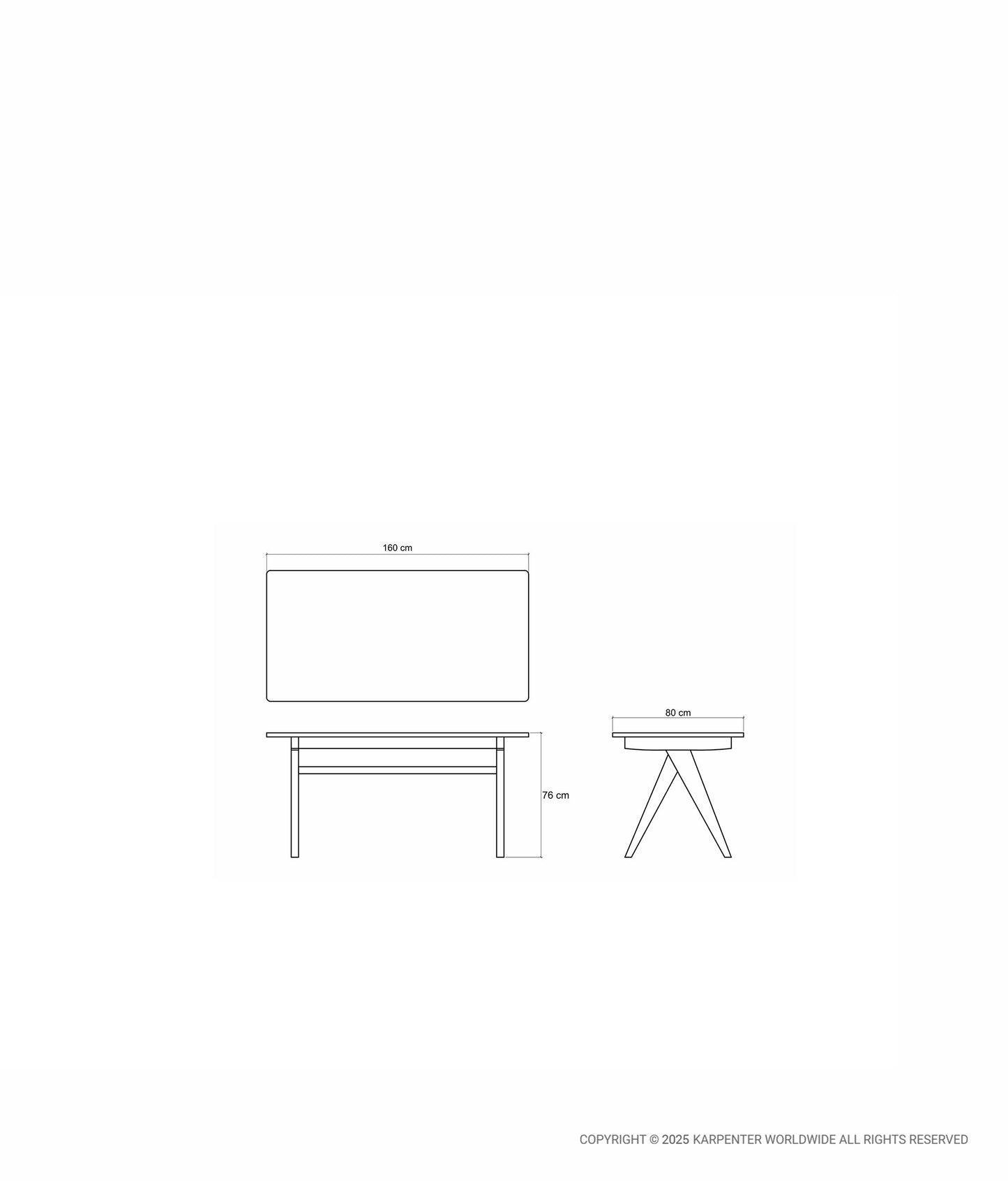 TRIBUTE Rectangular Dining Table 160
