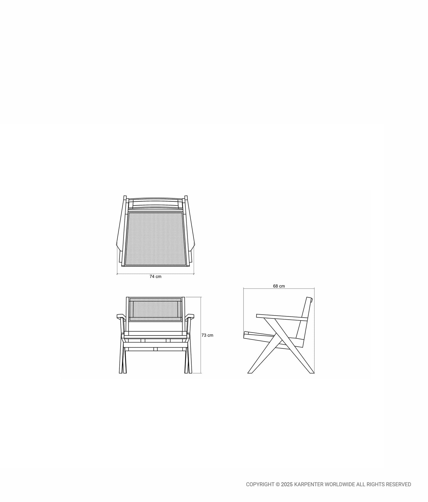 TRIBUTE Easy Chair w/ Natural Rattan