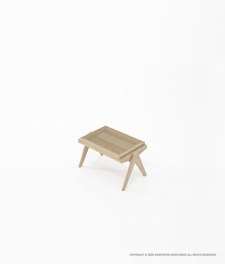 TRIBUTE Ottoman w/ Natural Rattan