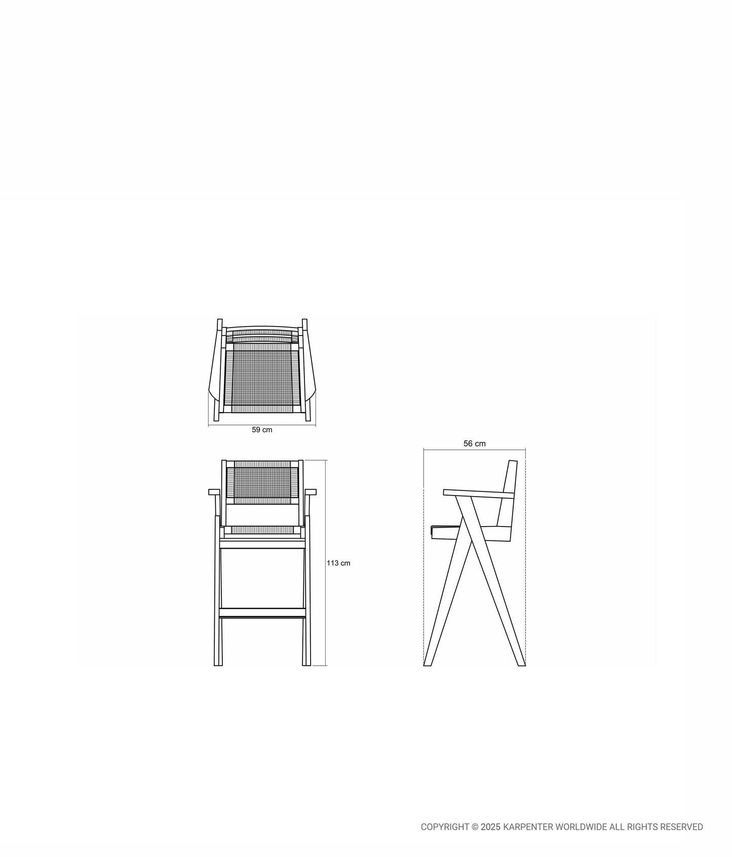 TRIBUTE Bar Stool w/ Natural Rattan