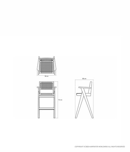 TRIBUTE Bar Stool w/ Natural Rattan