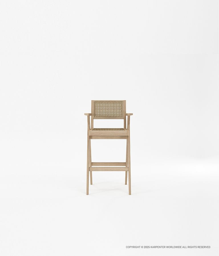 TRIBUTE Bar Stool w/ Natural Rattan