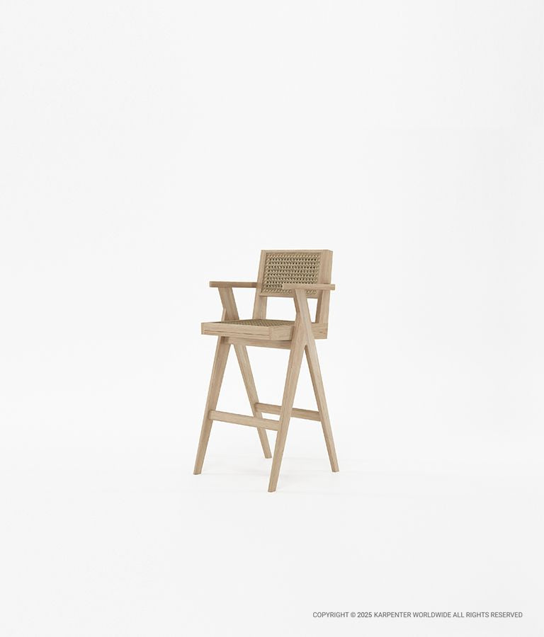 TRIBUTE Bar Stool w/ Natural Rattan