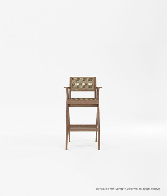 TRIBUTE Bar Stool w/ Natural Rattan