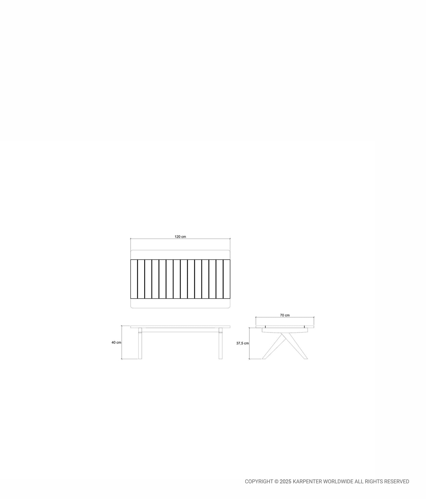 TRIBUTE OUTDOOR Rectangular Coffee Table 120