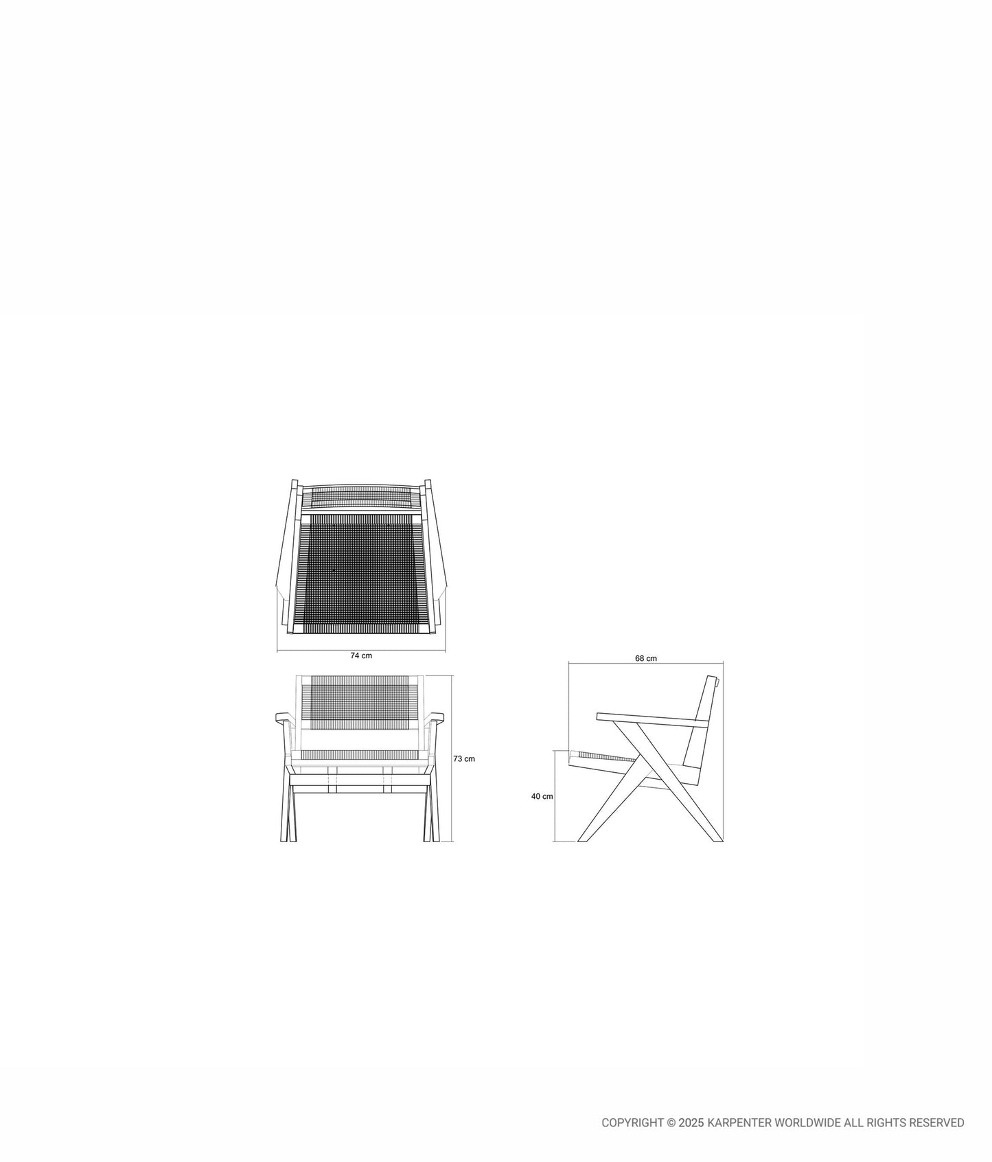 TRIBUTE OUTDOOR Easy Chair w/ Hyacinth Paper Cord