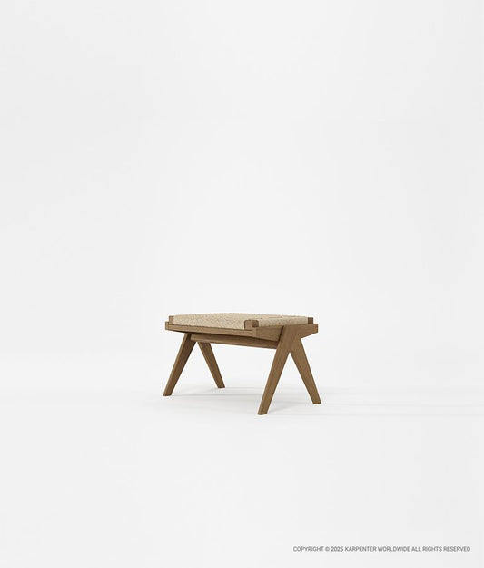 TRIBUTE OUTDOOR Ottoman w/ Hyacinth Paper Cord