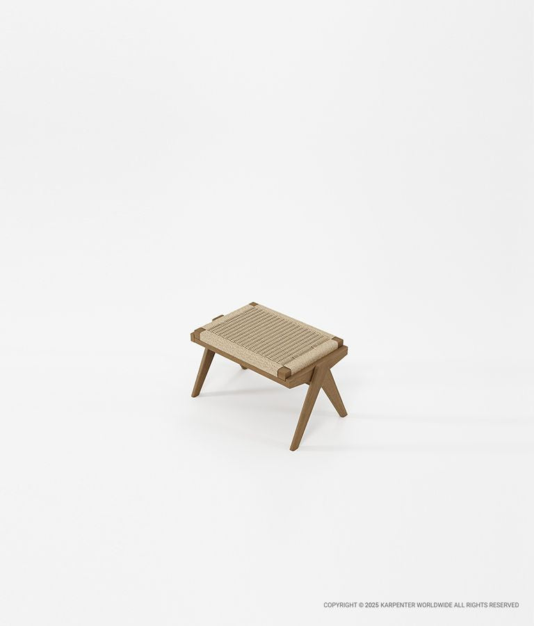 TRIBUTE OUTDOOR Ottoman w/ Hyacinth Paper Cord