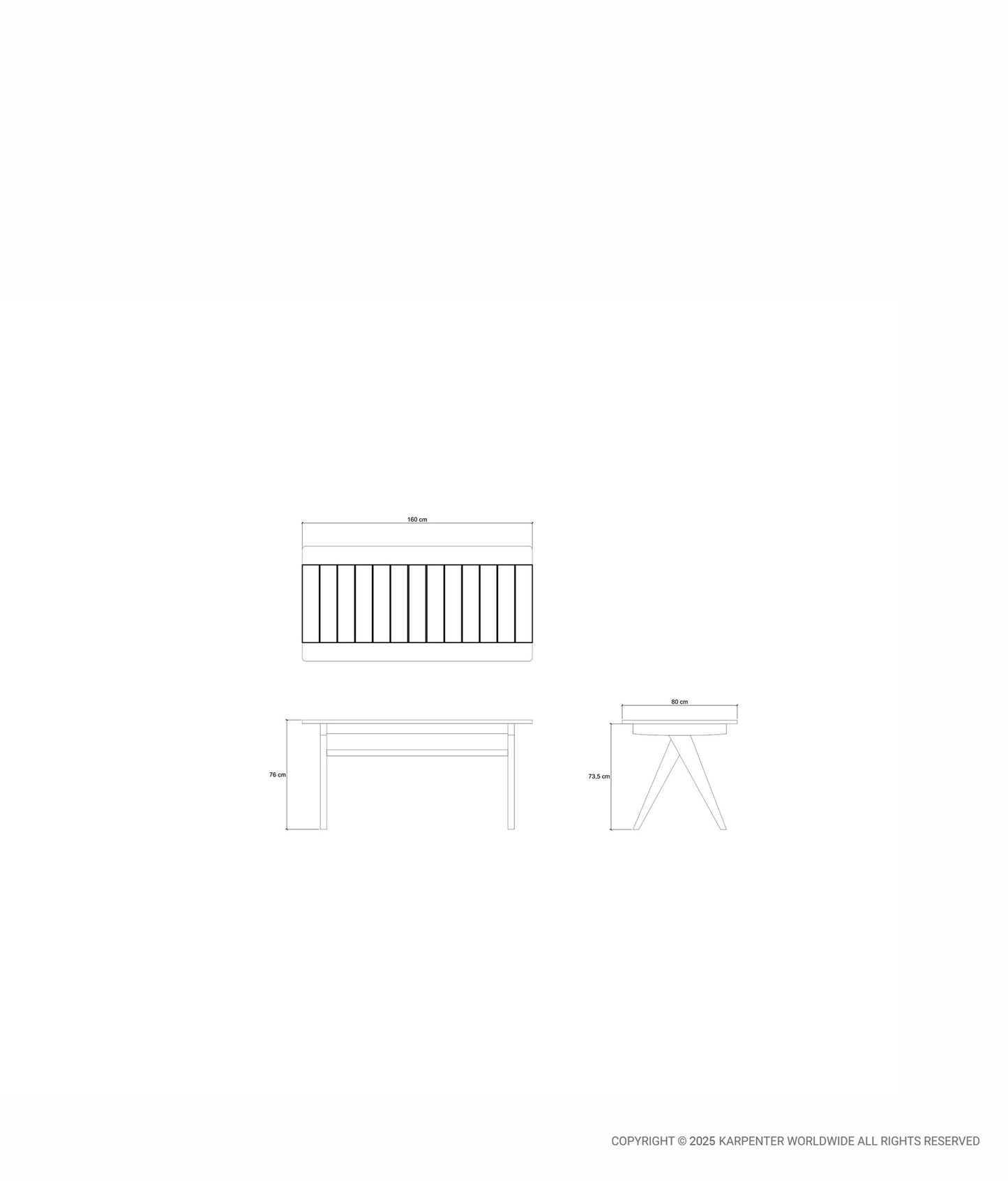 TRIBUTE OUTDOOR Rectangular Dining Table 160