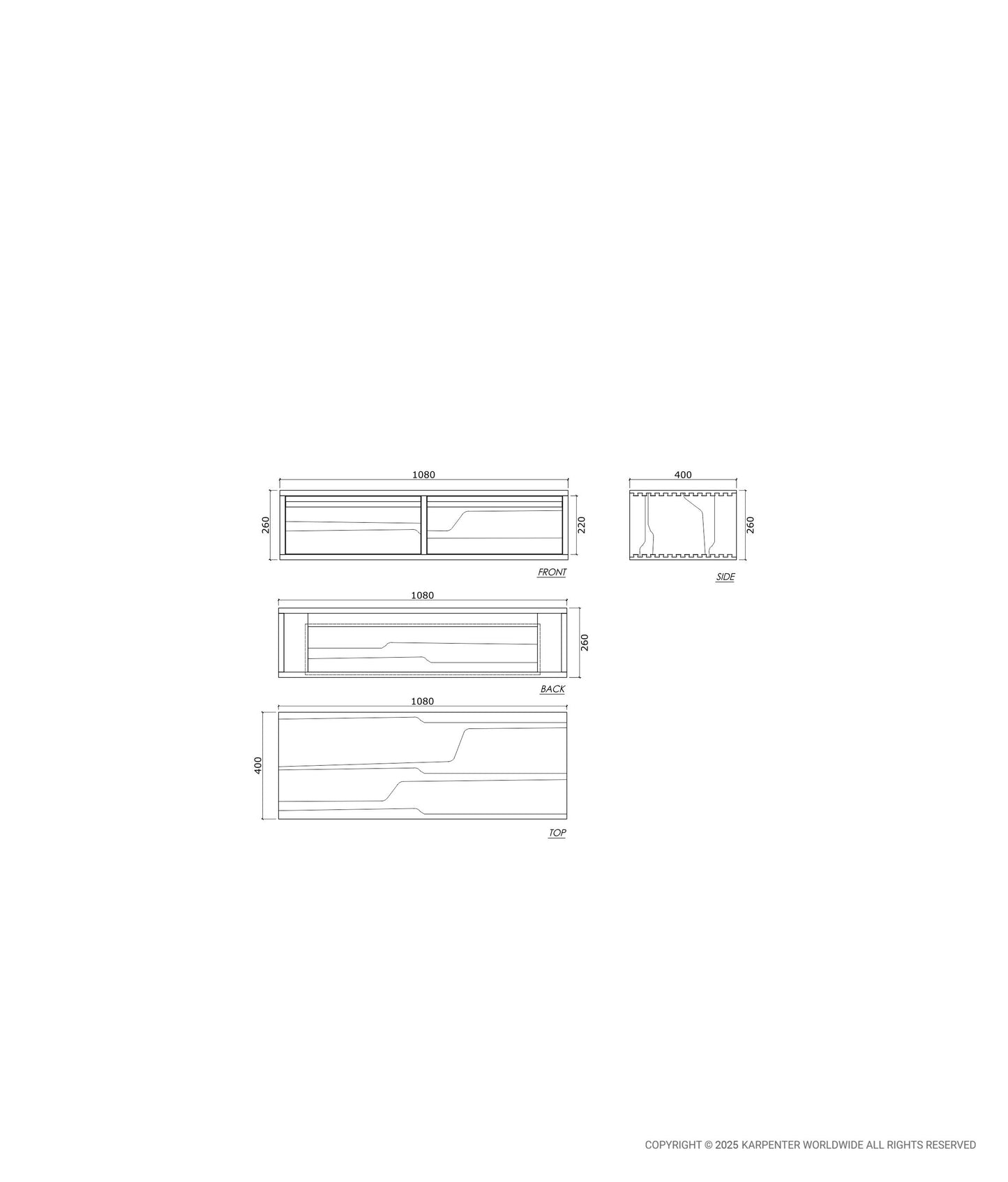 AEQUILIBRIS Hanging Cabinet 2 Drawers