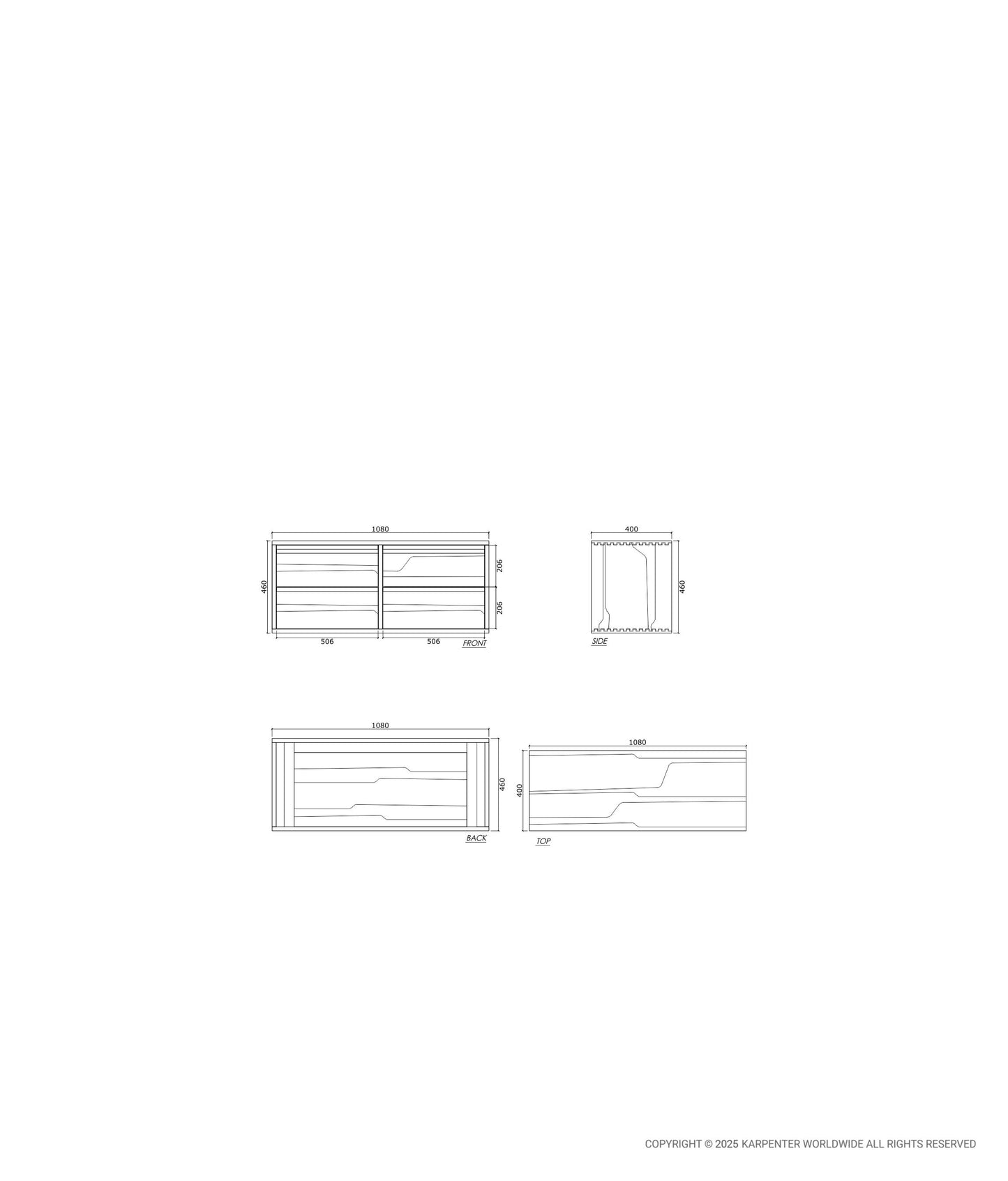 AEQUILIBRIS Hanging Cabinet 4 Drawers