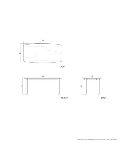 TENON Rectangular Dining Table 180