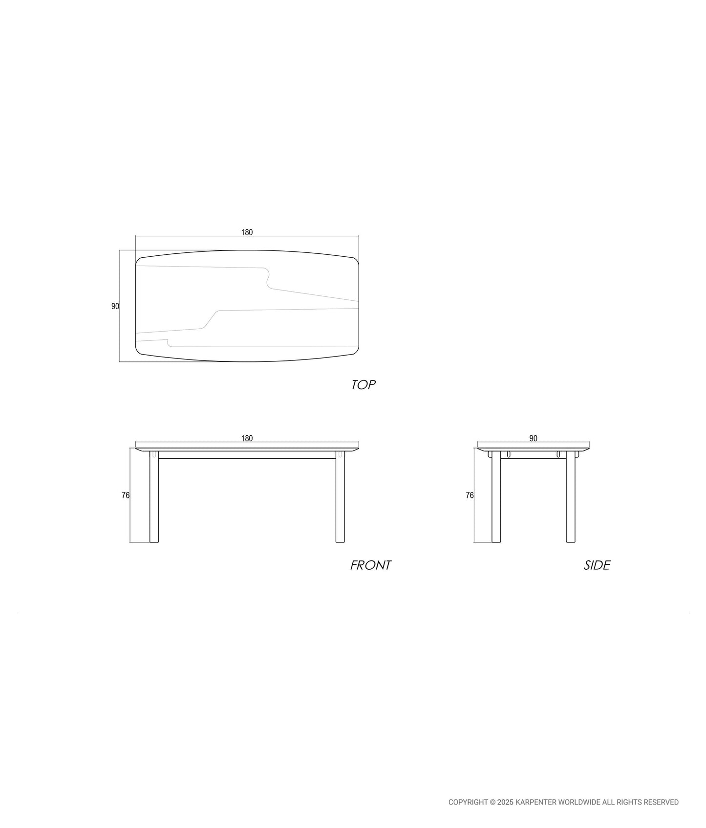 TENON Rectangular Dining Table 180