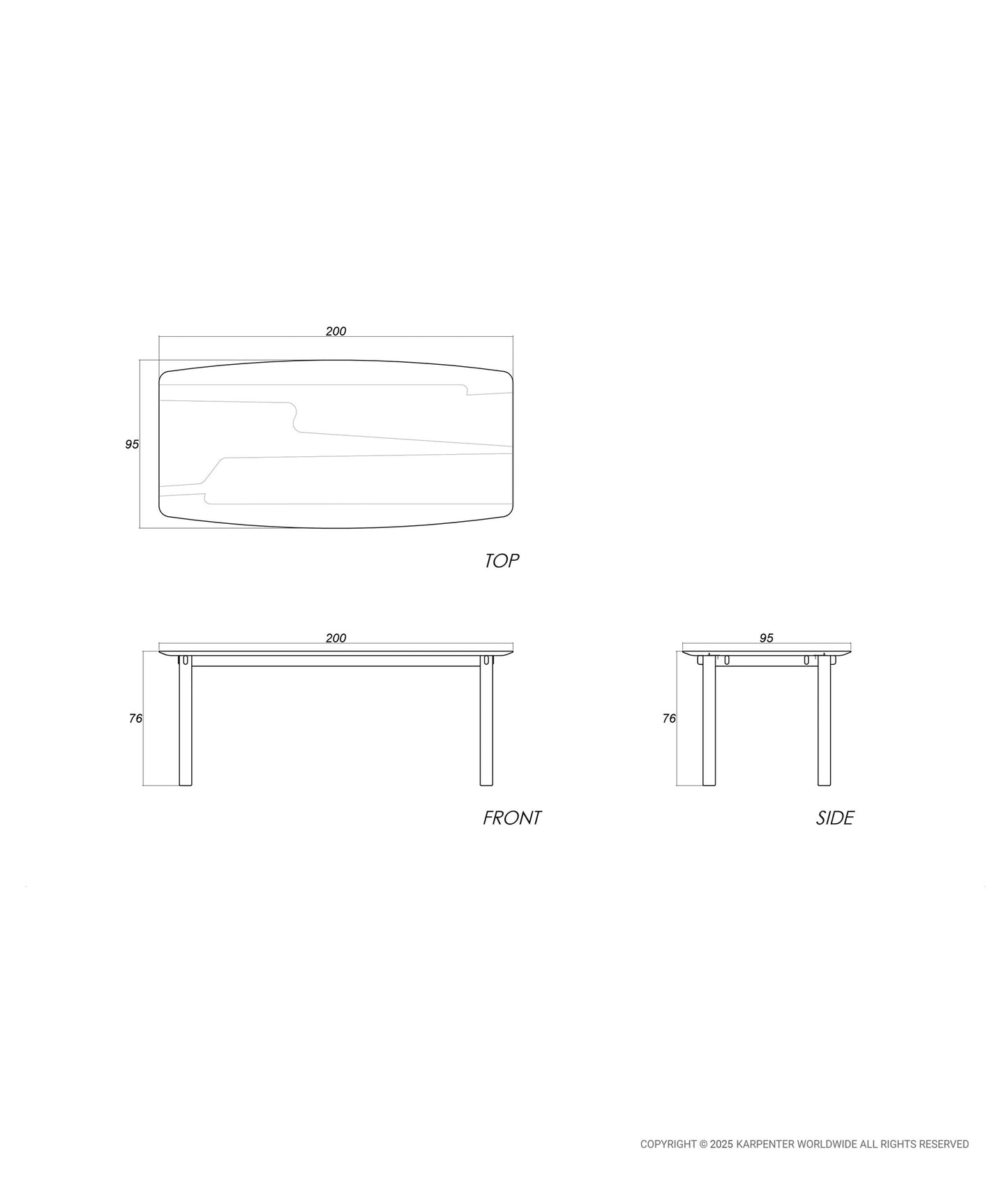 TENON Rectangular Dining Table 200
