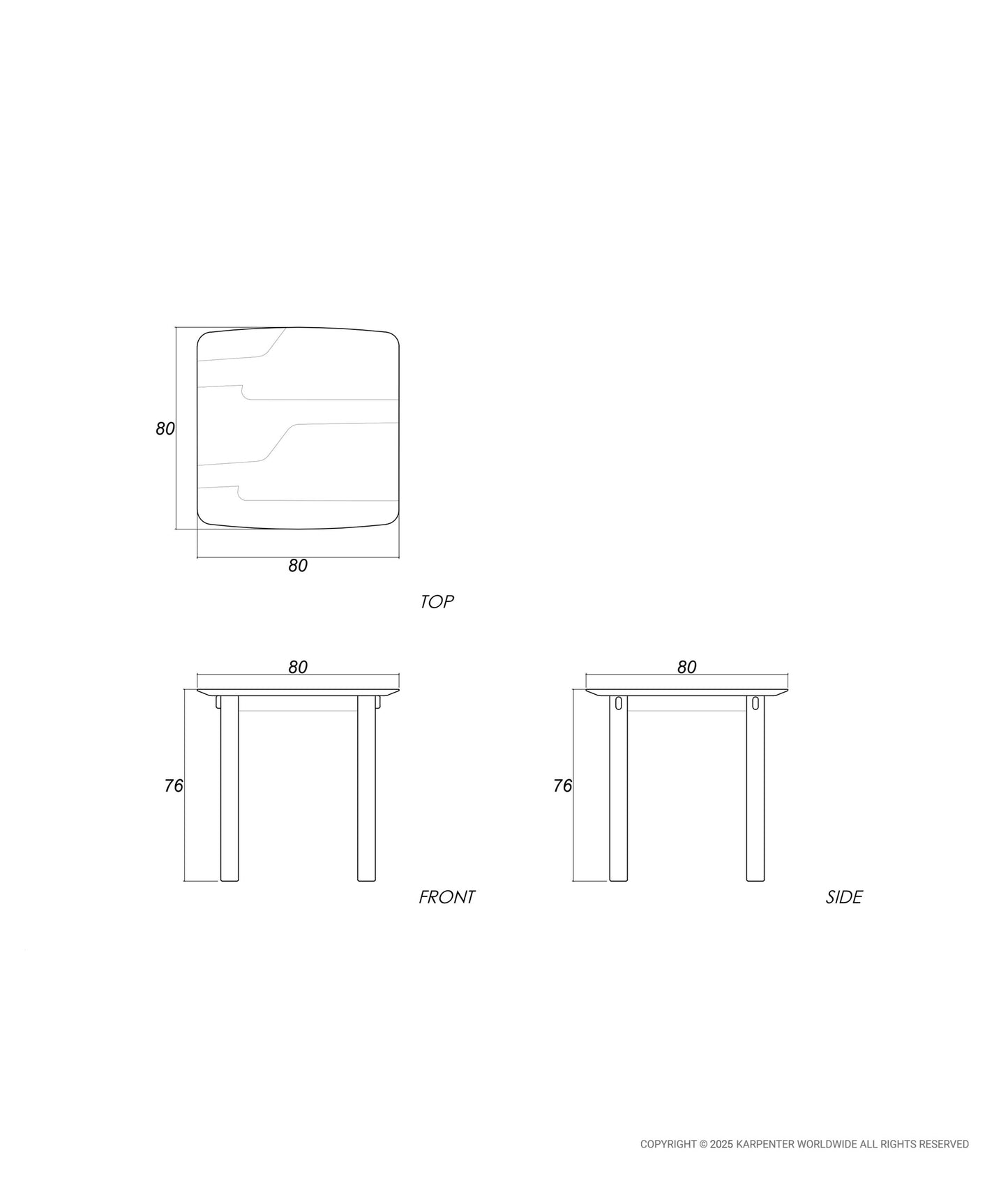SQUARE DINING TABLE 80