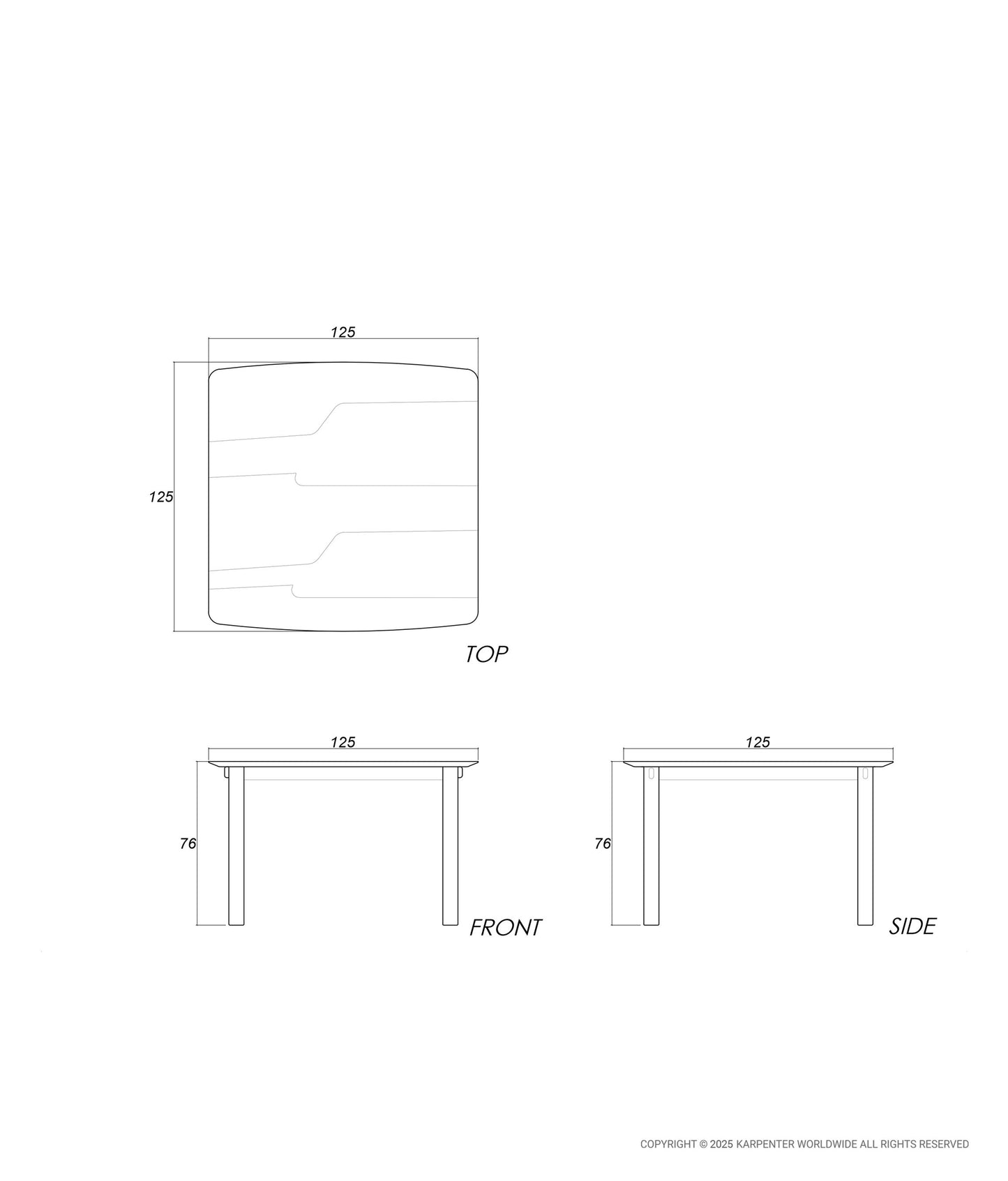 SQUARE DINING TABLE 125