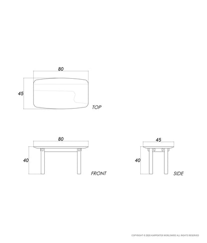 TENON Rectangular Coffee Table 80
