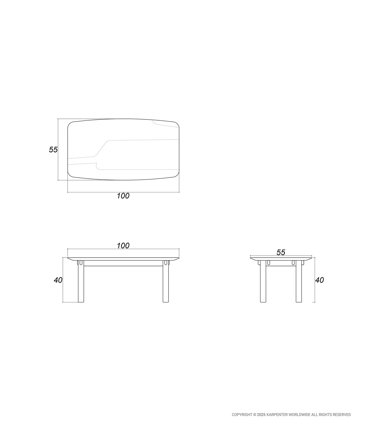 TENON Rectangular Coffee Table 100