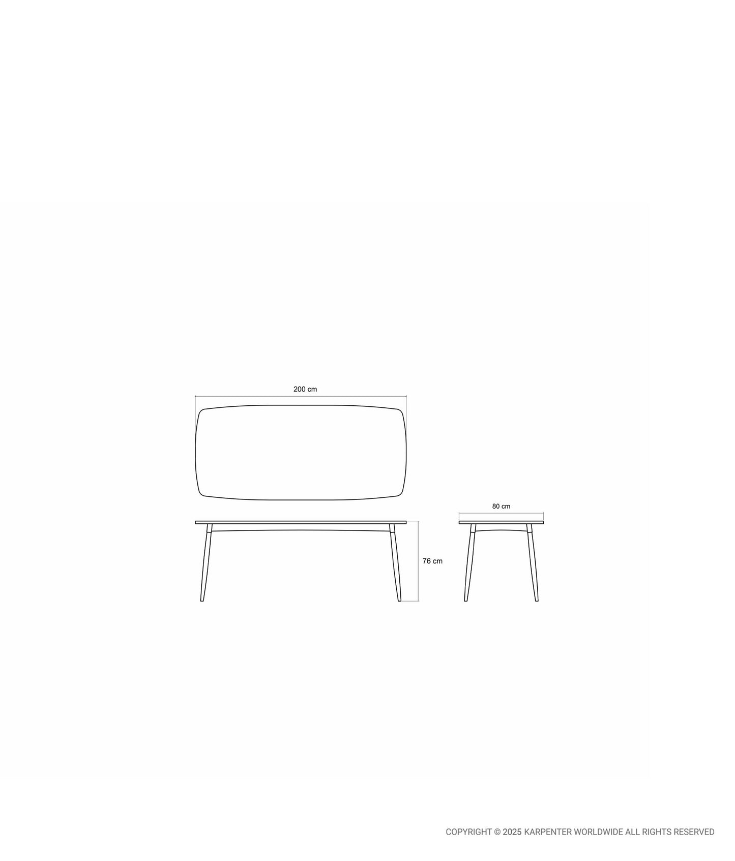 TWIST Rectangular Dining Table 200 x 100