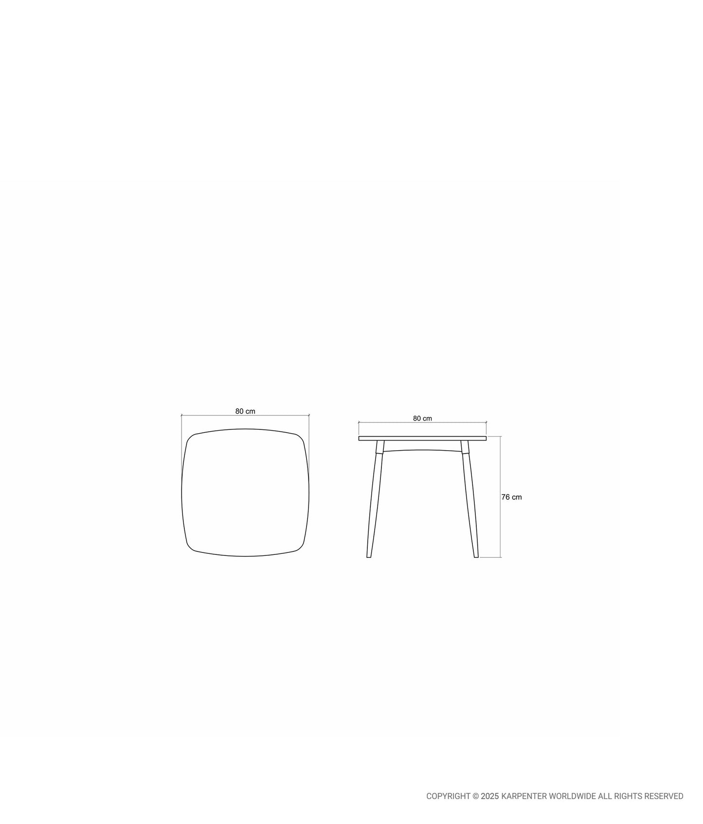 TWIST Square Dining Table 80