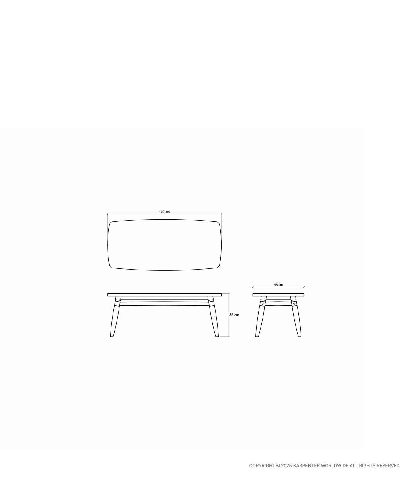 TWIST Rectangular Coffee Table 100