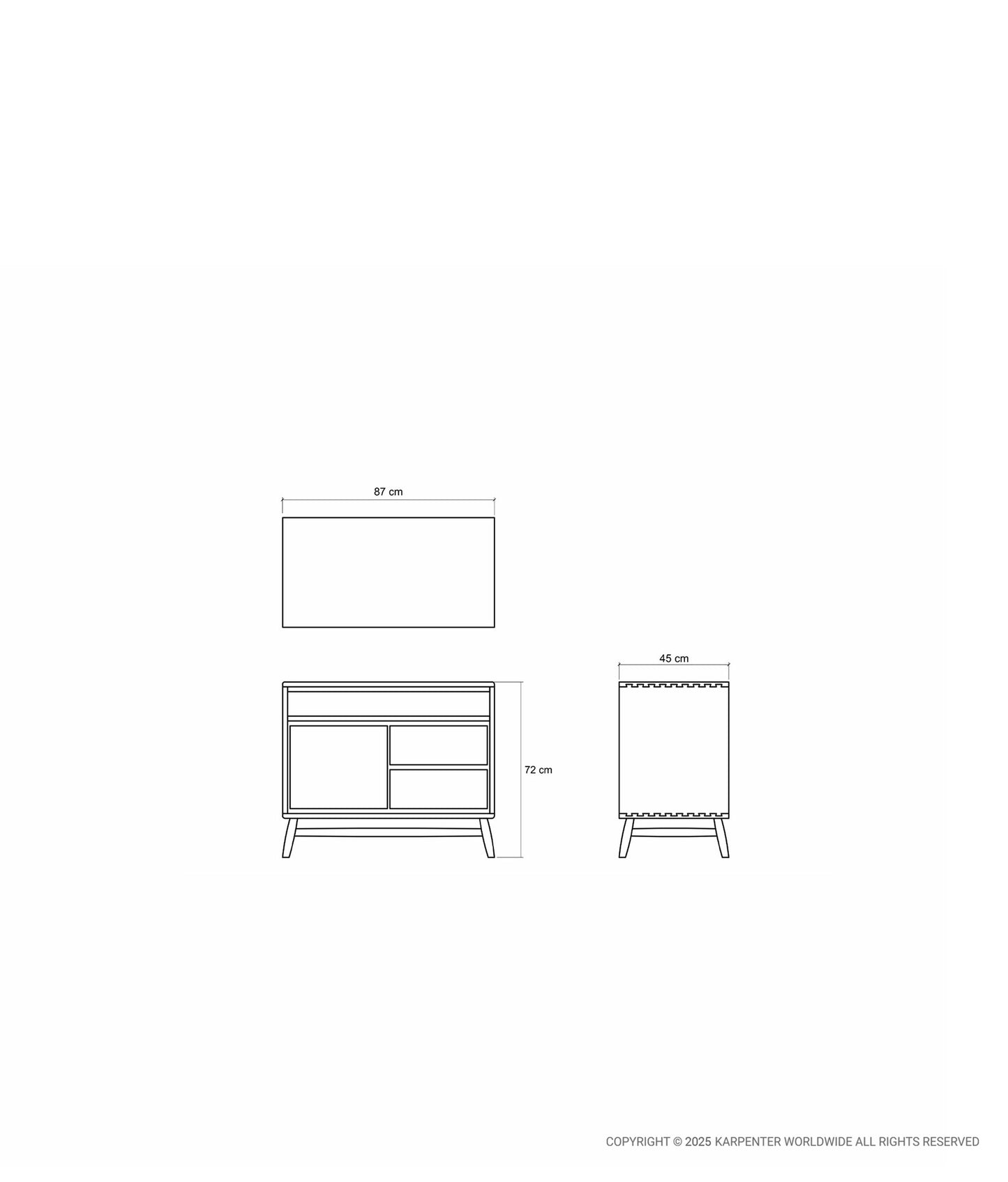 TWIST Sideboard w/ 2 Drawers & Door