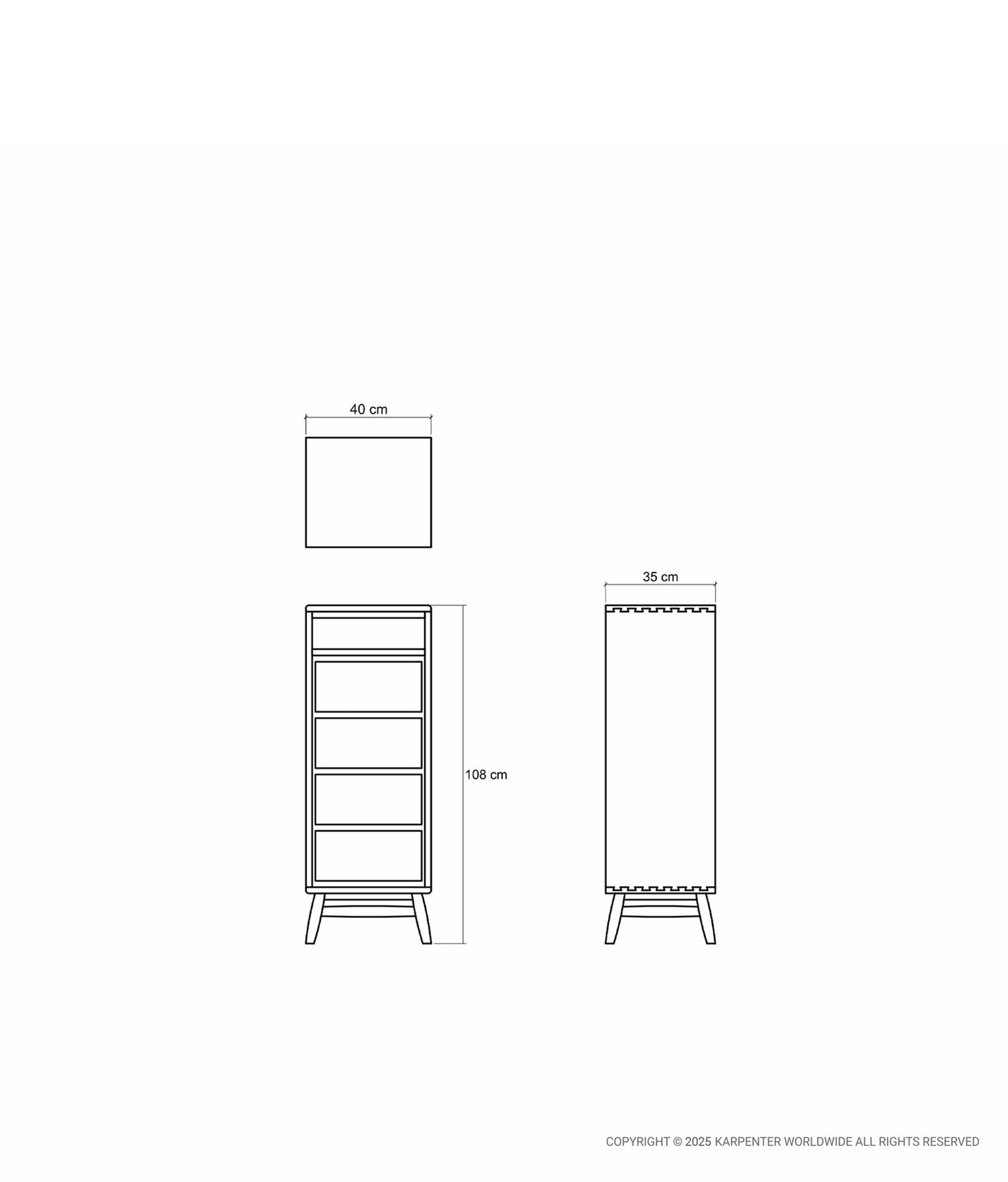 TWIST Tall Boy w/ 4 Drawers