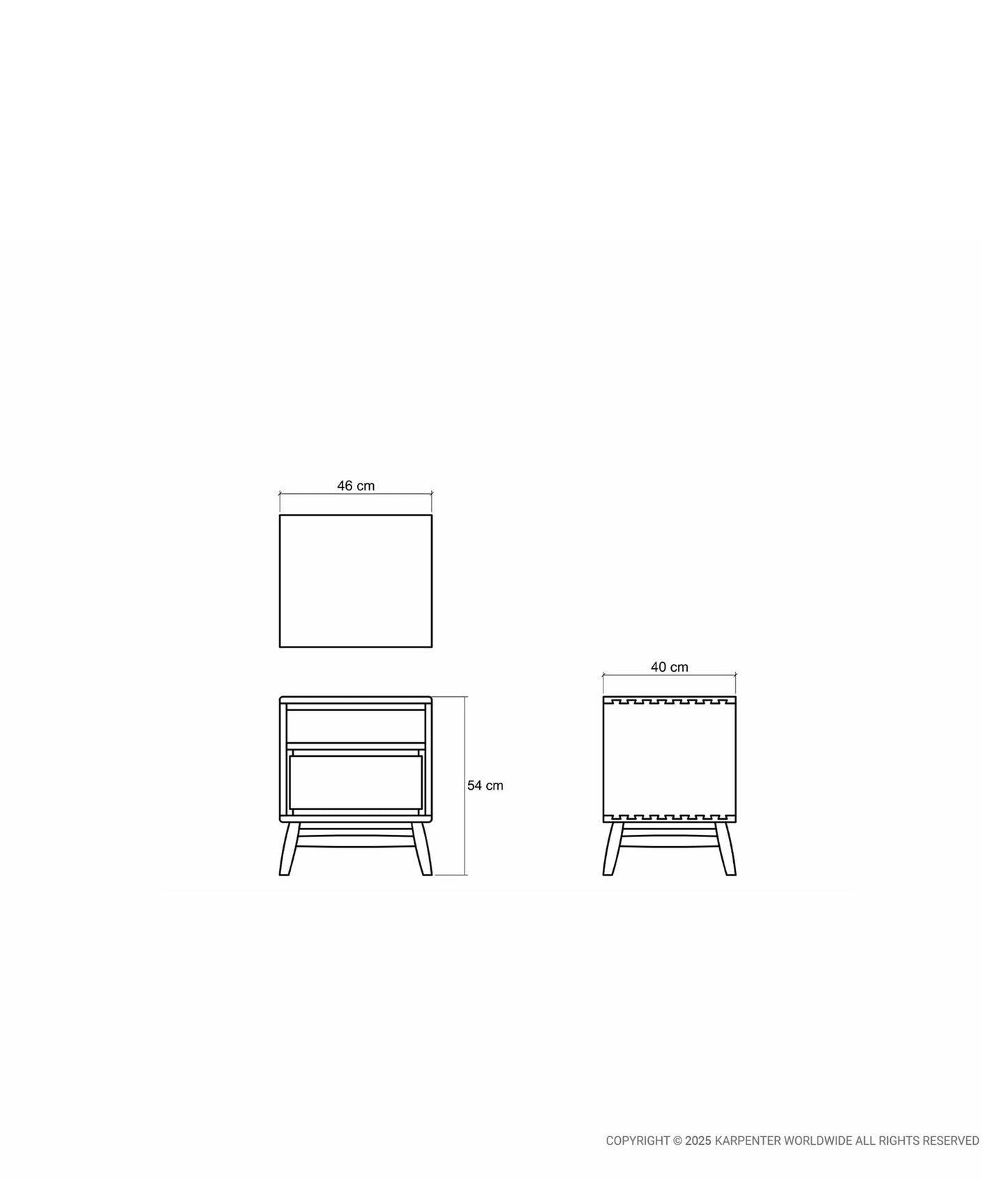 TWIST Side-Bedside Table w/ Drawer