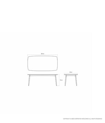 TWIST Rectangular Dining Table 200 x 90