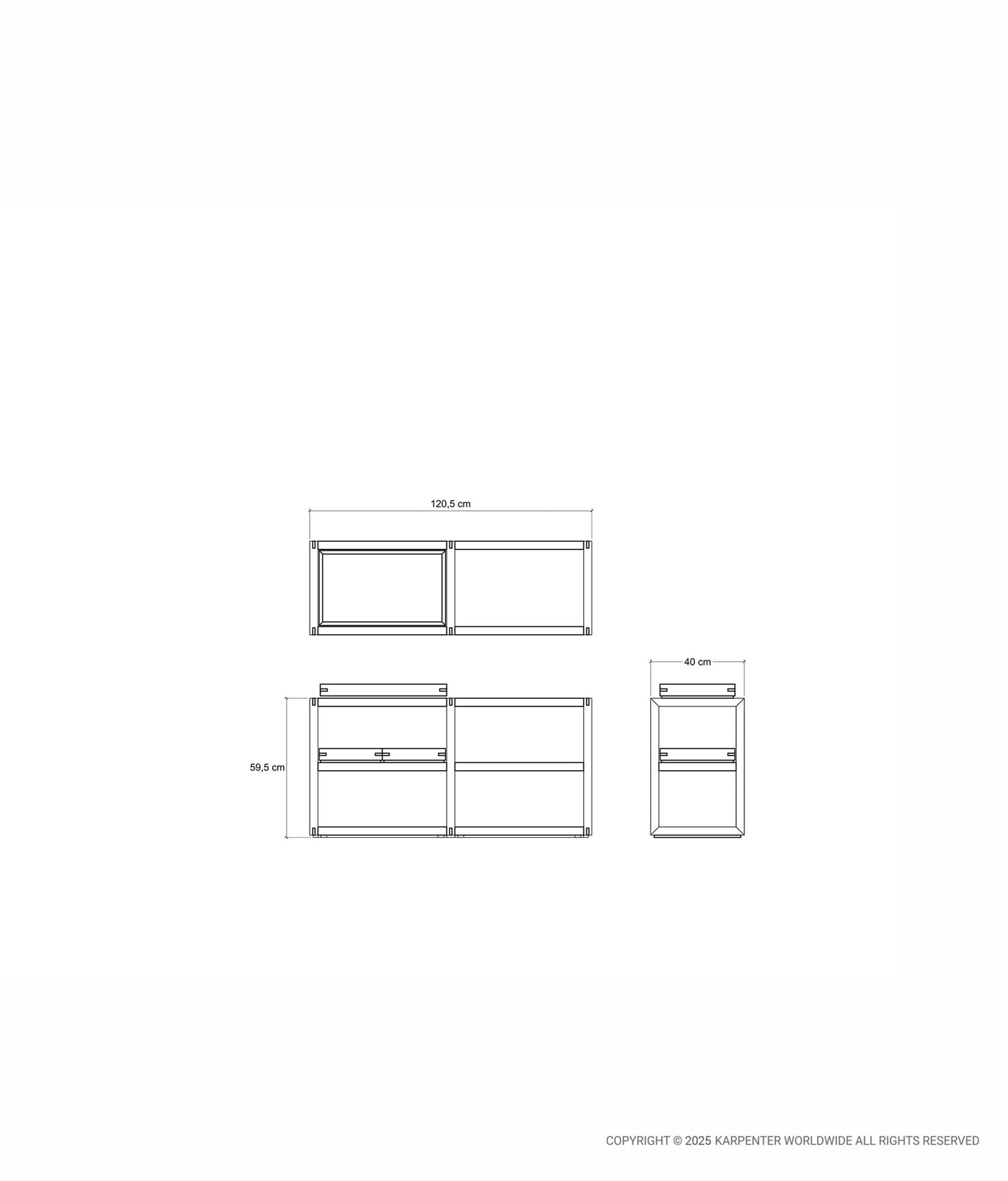 UP & DOWN Horizontal Rack Type 2 w/ 2 Small Trays & Single Large Tray