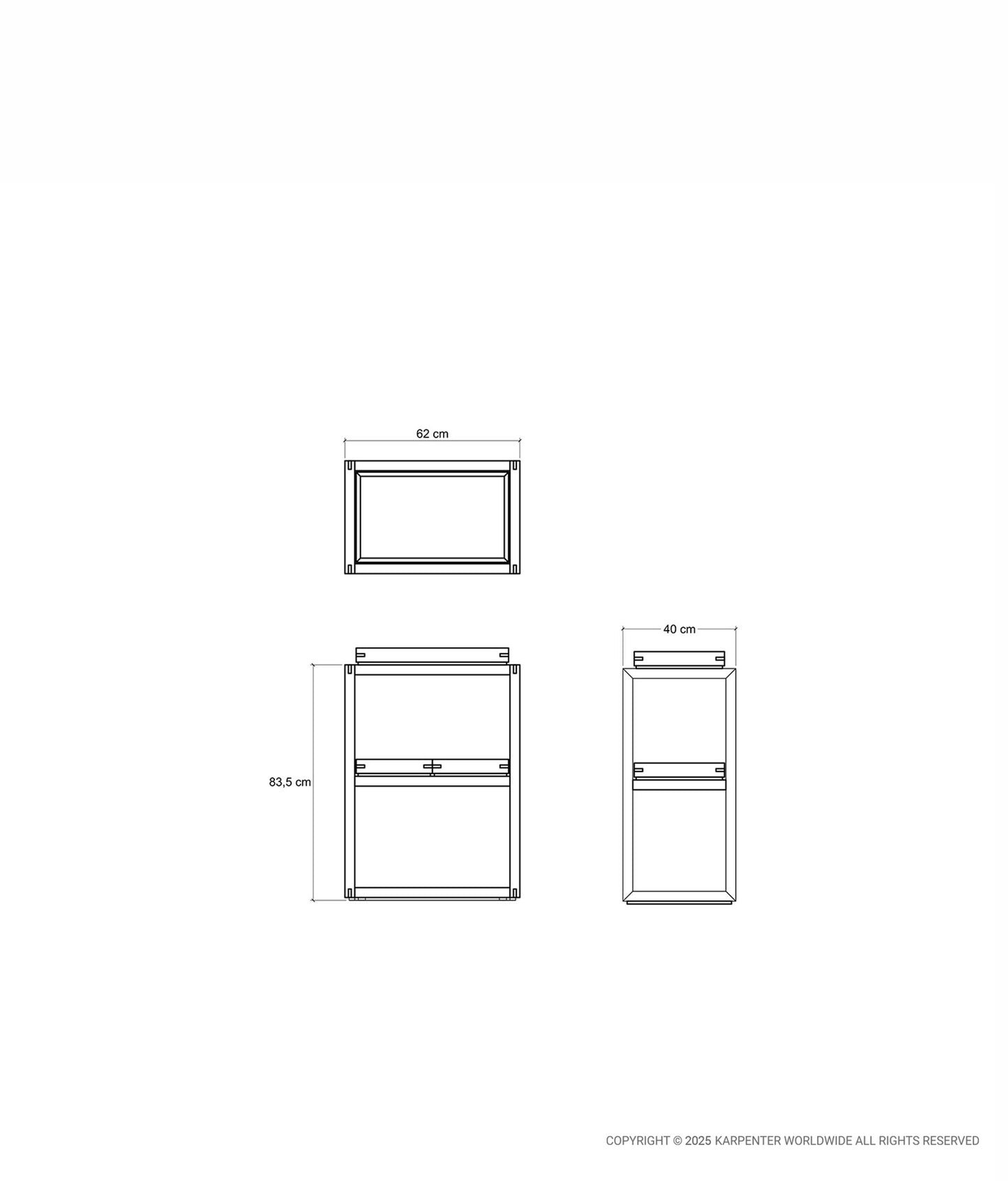 UP & DOWN Vertical Rack Type 1 w/ 2 Small Trays & Single Large Tray