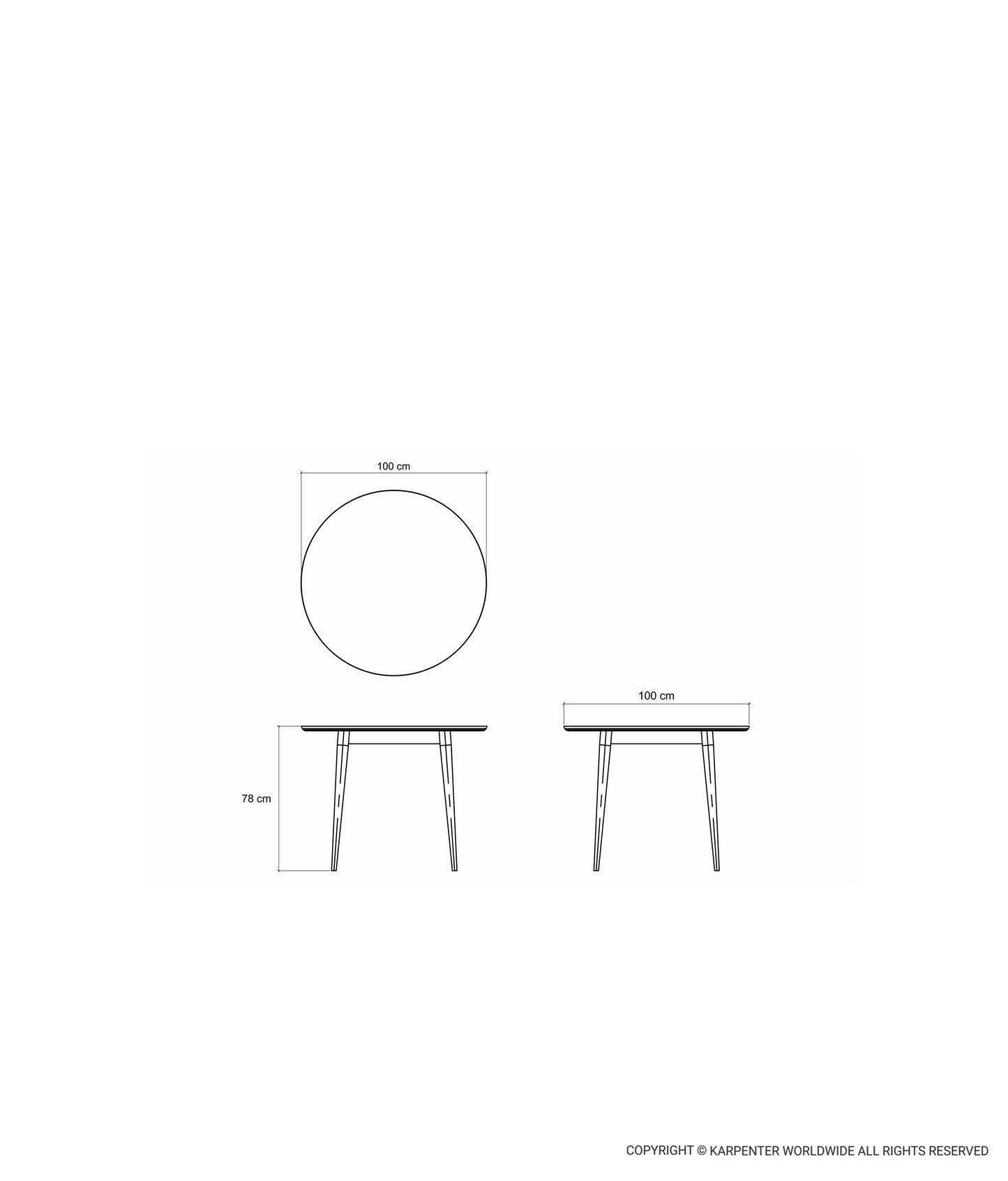 VINTAGE Round Dining Table 100