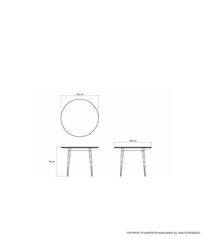 VINTAGE Round Dining Table 100