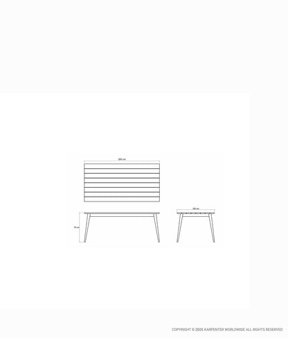 VINTAGE OUTDOOR Rectangular Dining Table 200