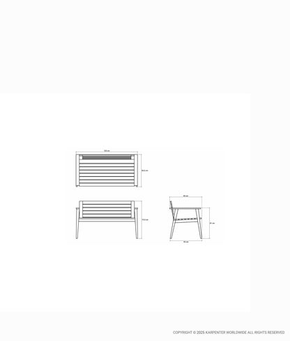 VINTAGE OUTDOOR 2 Seater Bench