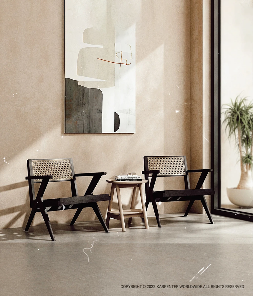 TRIBUTE Easy Chair w/ Natural Rattan
